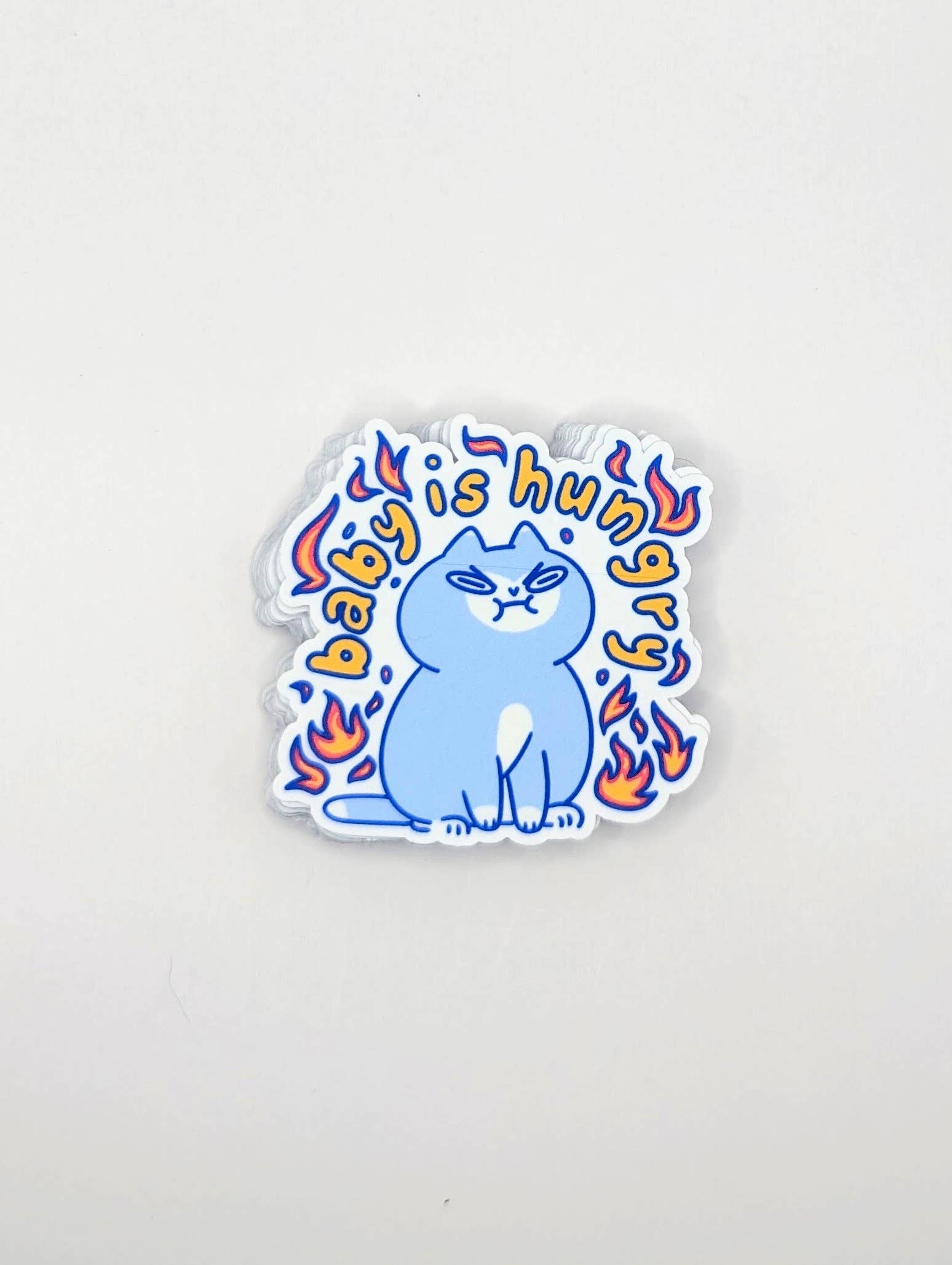 lauradzeng – wholesale Sticker – "Baby Is Hungry" Cute Funny Cat Vinyl Sticker