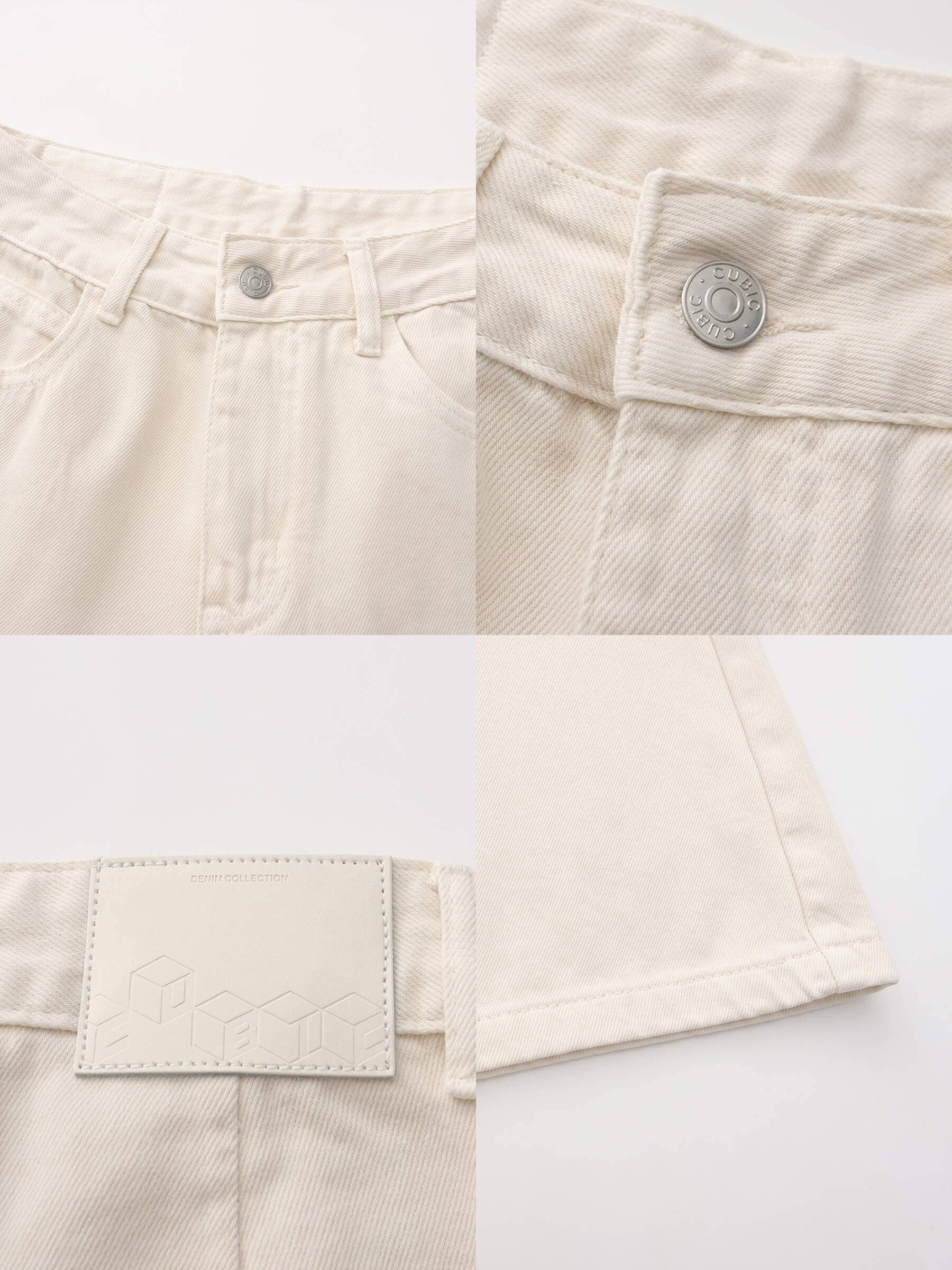 CUBIC - Vente Short – femme - Short en jean ample mi-genou blanc/bleu5