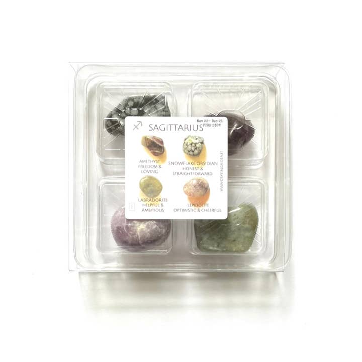 Crystal Grids - Vendita all'ingrosso Pietra/cristallo spirituale - Sagittarius Zodiac - Jumbo - Set regalo con cristalli e pietre3