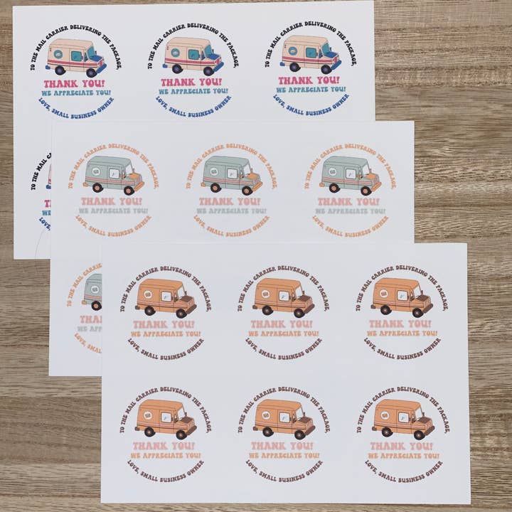 USPS Thank You Stickers, Mail Carrier Thank you Stickers for wholesale by Le Monge Collections, LLC