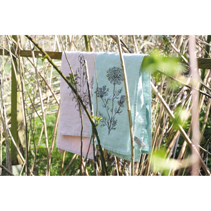 Frohstoff Meike Marie Buchholz - Wholesale Tea Towel - Tea towel linen pink arugula