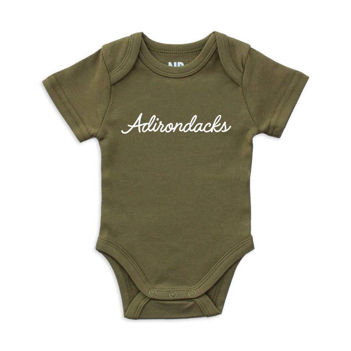 Adirondacks Cursive Onesie for wholesale by Frankie Jean