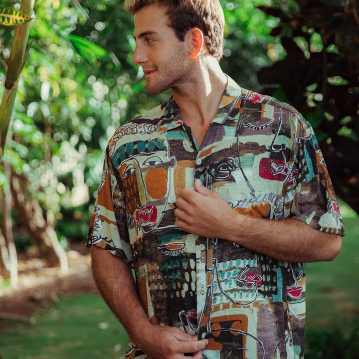 Chemise Rétro Homme - Visage Marron pour la vente par JAMS World