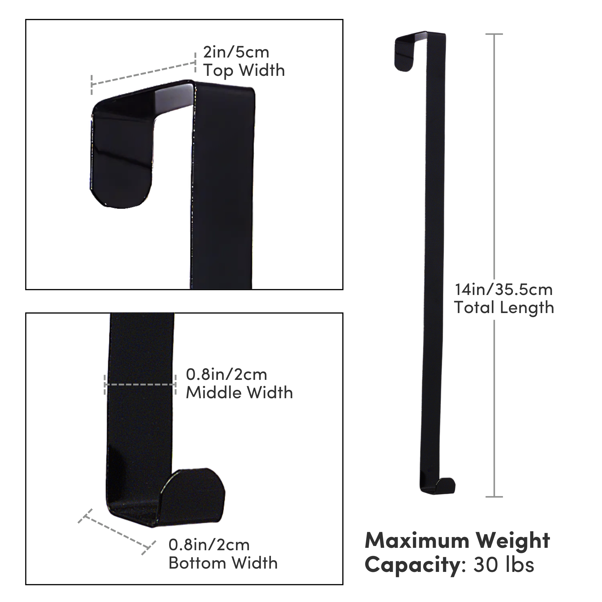 Jacobson - Wholesale Door Hanger - 14"L Wreath Hangers - Heavy Duty Metal1