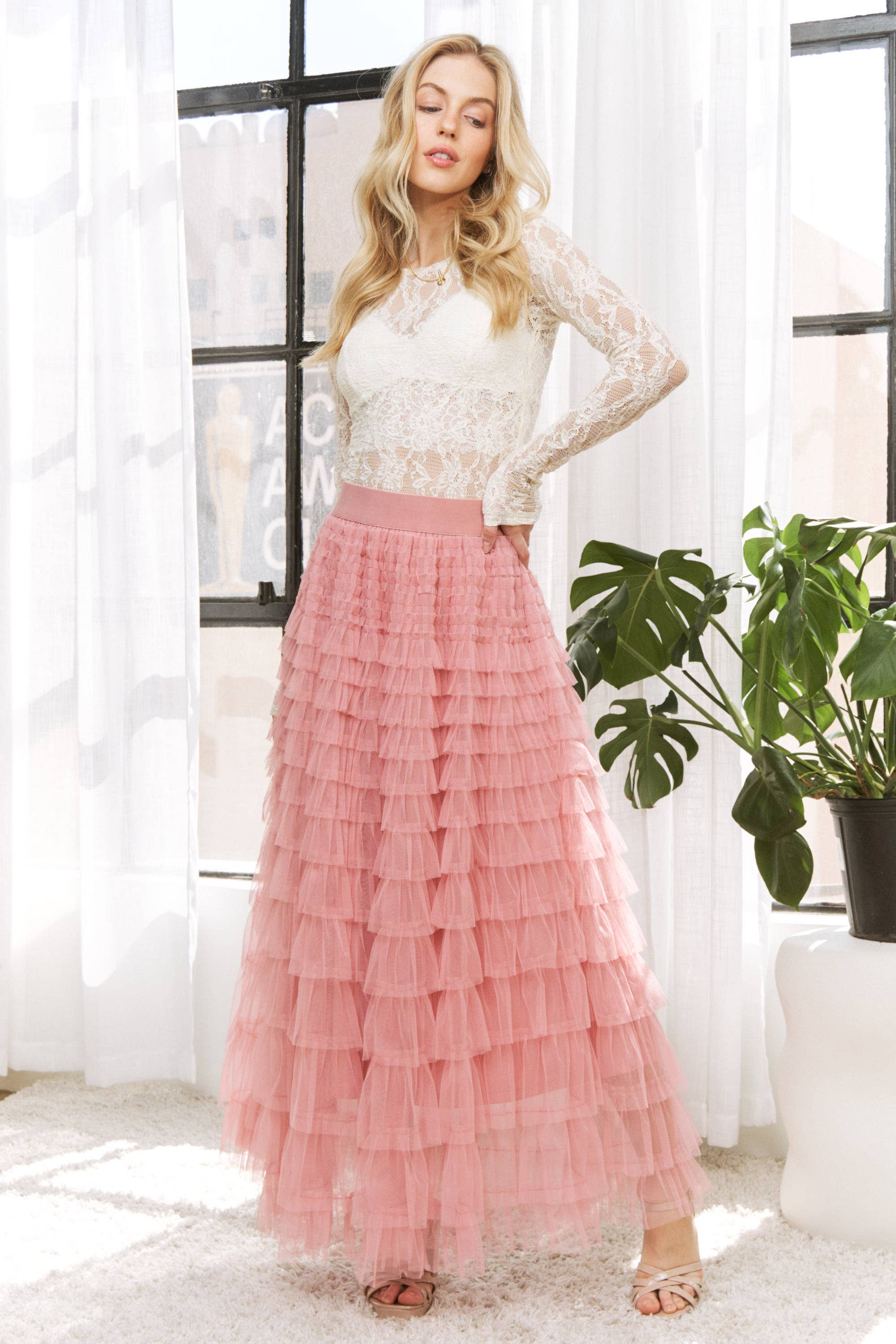 Sweet Generis - Wholesale Skirt - Women's - CASCADING TULLE MESH TIERED MAX SKIRT26