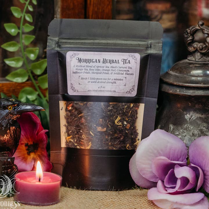 Chá de Ervas Morrigan para Magia & Força - Chá de Frutas Negras & Cítricos por atacado de Inked Goddess Creations