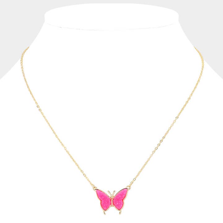 Sensibling Corp. - Wholesale Pendant/Charm Necklace - Butterfly Druzy Pendant Necklace15