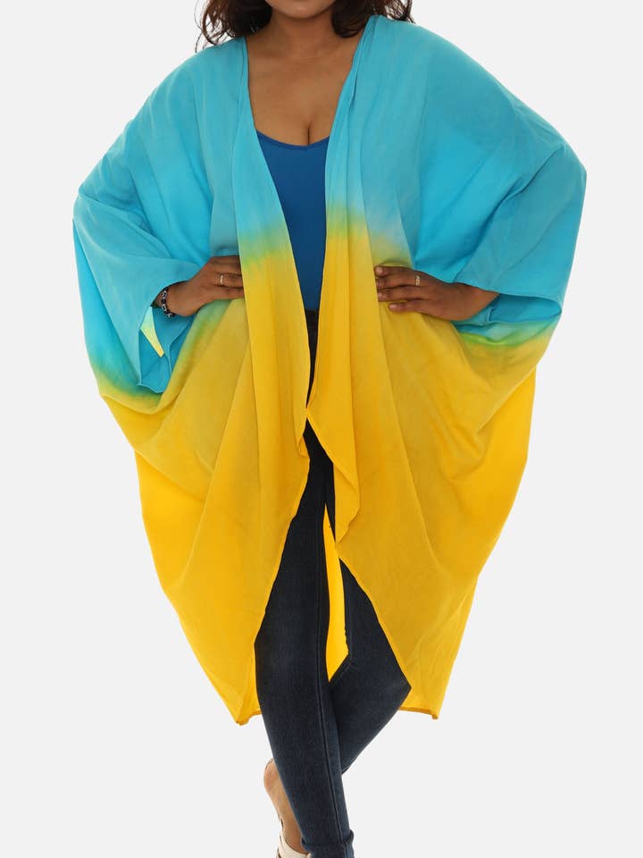 Cárdigan ombré con mangas tres cuartos para venta al por mayor de Shoreline Wear. INC