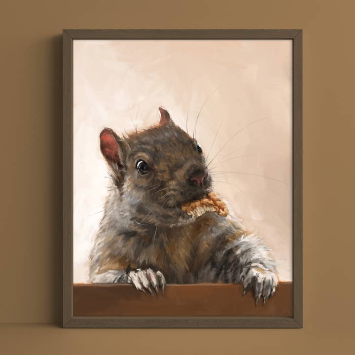The Ugly Cat Studio - Wholesale Art Print - Grey Squirrel with a Walnut Fine Art Print21