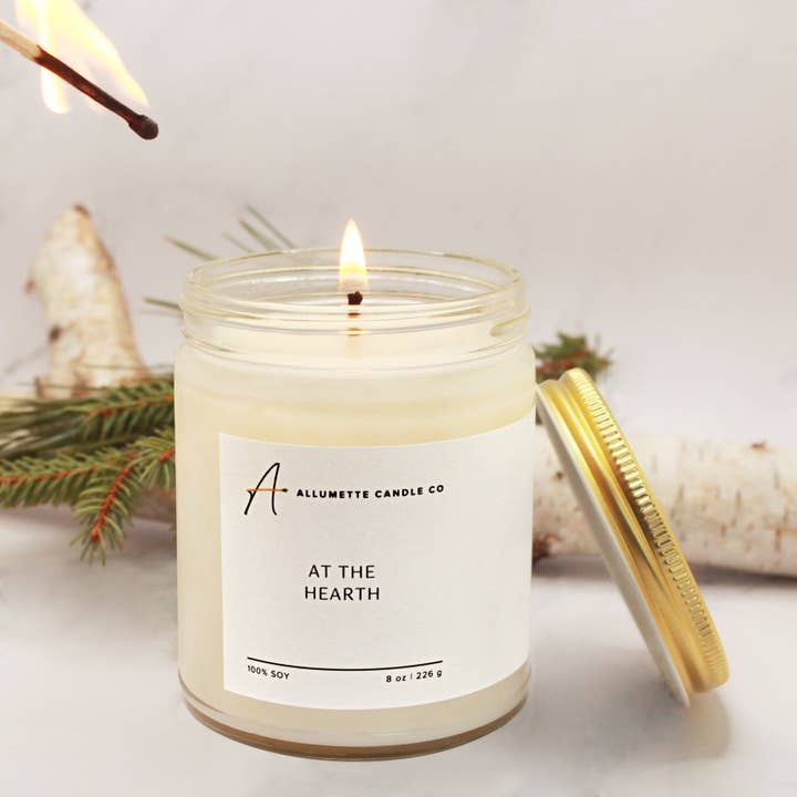 At The Hearth Soy Candle for wholesale by Allumette Candle