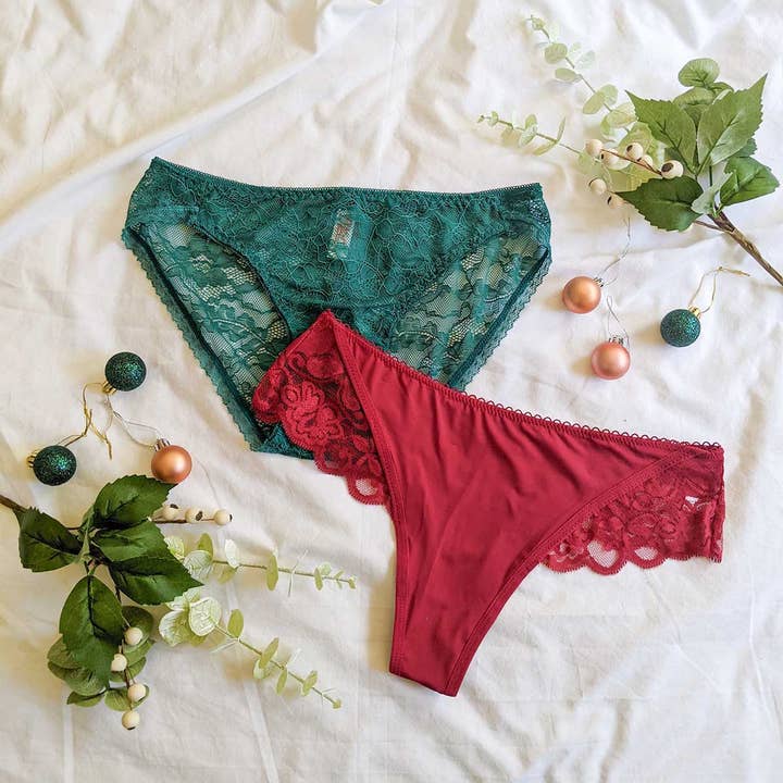 The Ruby - Butterfly Lace Thong for wholesale by Hello Peachiee