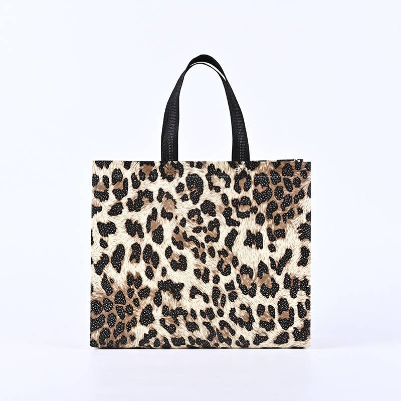 ByHome - Vendita all'ingrosso Buste regalo - 50 pezzi, 4 misure Borsa regalo in tessuto non tessuto con stampa animale leopardata4