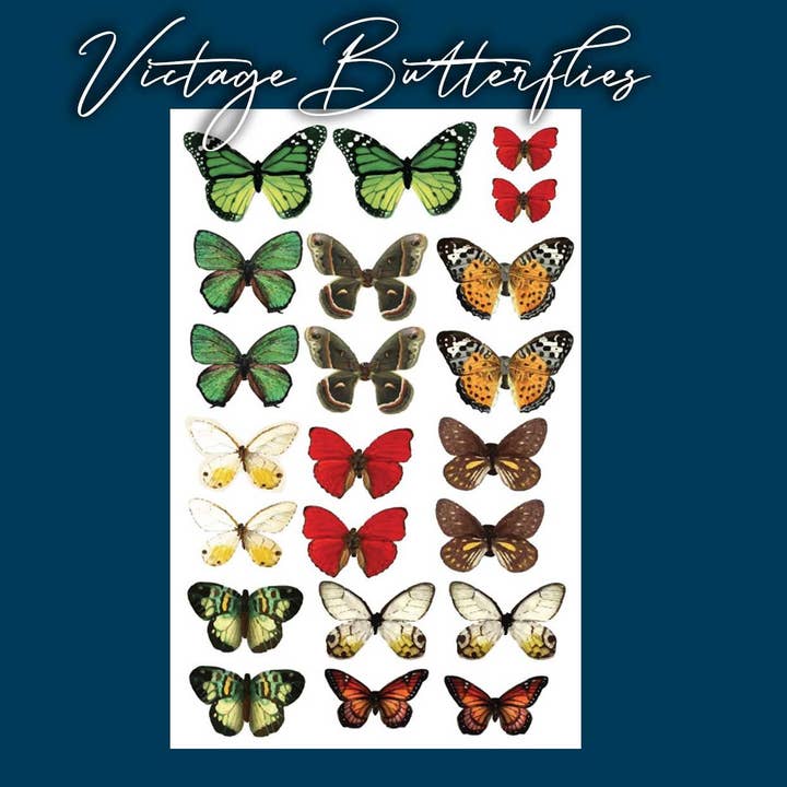 Papillons comestibles Crystal Candy - Papillons vintage pour la vente par Crystal Candy Unique Cake Decorations