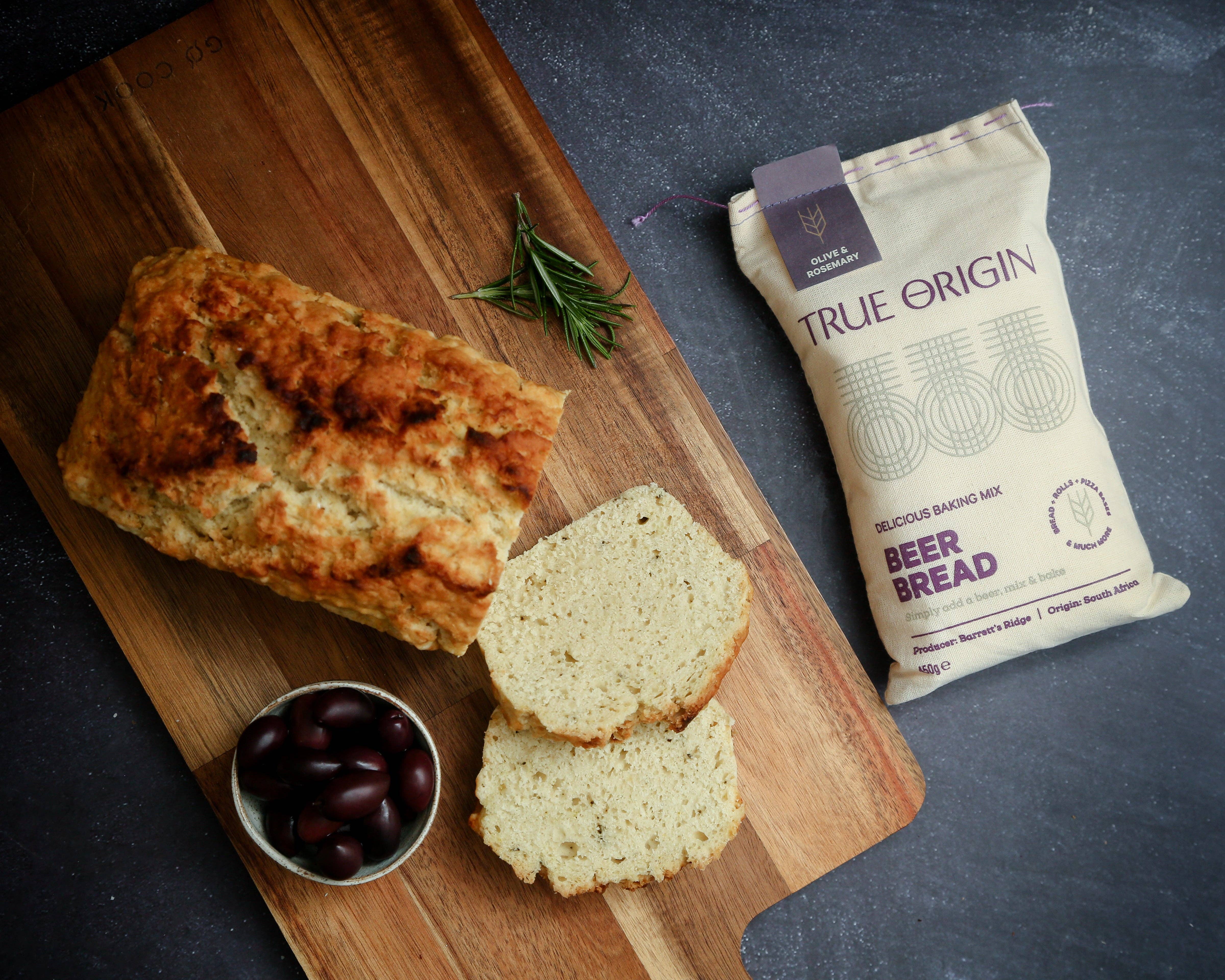 True Origin Foods – wholesale Bread mix – Olive & Rosemary Beer Bread (450g)4