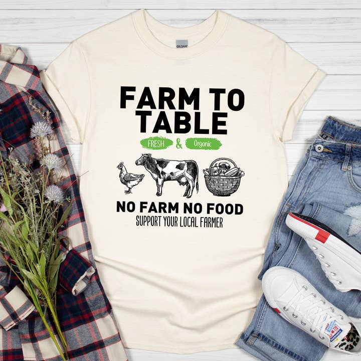 Daily Prints - Wholesale Screen Printed T-Shirt - Women's - Farm To Table No Farm No Food Shirt
