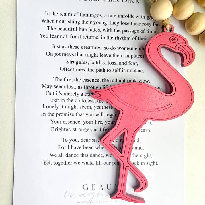 Geaux Magnolia - Wholesale Ornament - Pink Flamingo Coastal Christmas Ornament Friendship