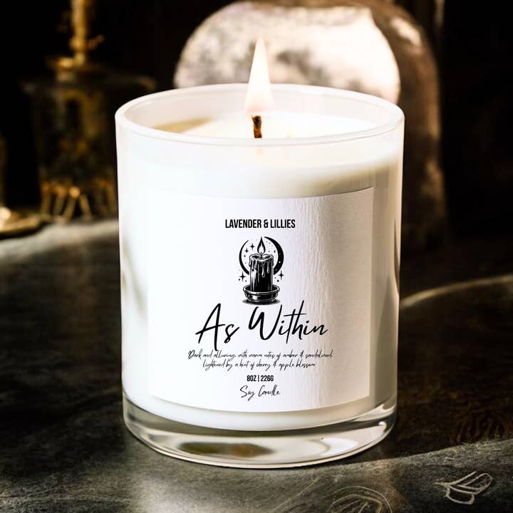 As Within- Vela de Soja- 8oz Vidrio Transparente para venta al por mayor de Lavender & Lillies