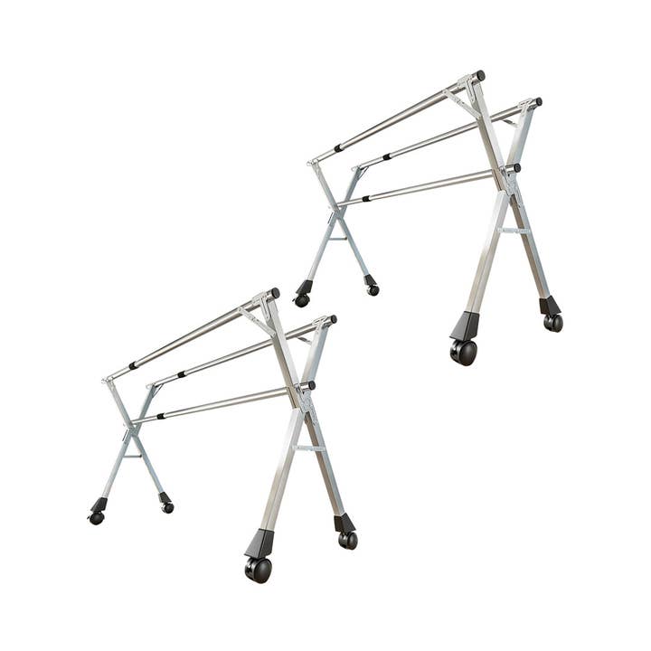SOGA 2X 2.0m Portable Standing Clothes Drying Rack Foldable Space-Saving Laundry Holder with Wheels for wholesale by SOGA International Pty Ltd