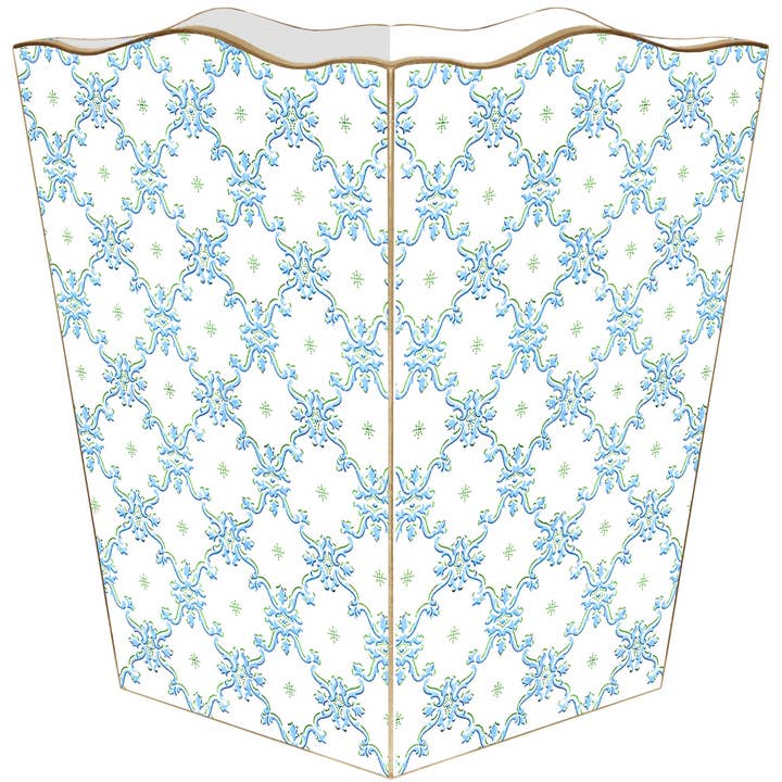 WB6837-Blauer Scroll-Papierkorb für den Großhandel von Marye-Kelley