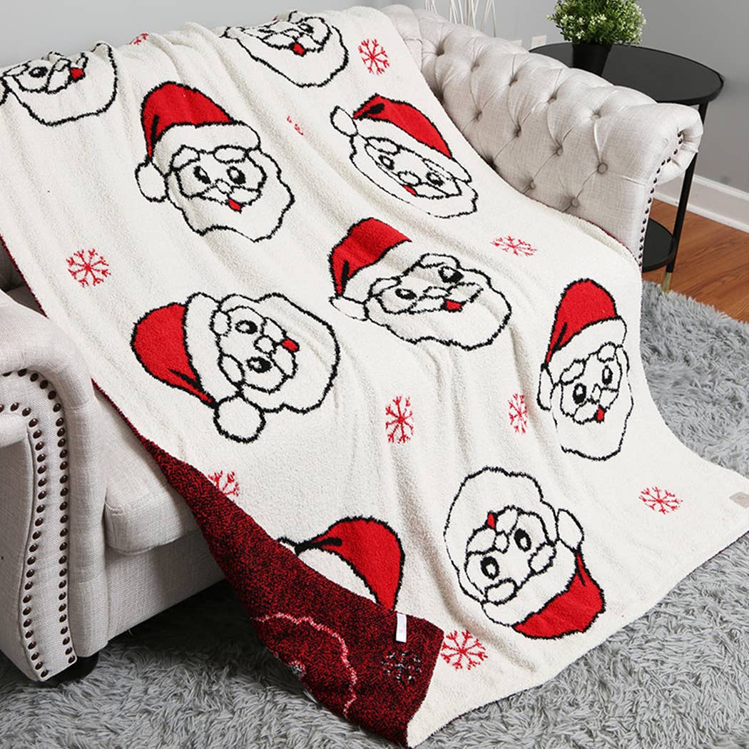 Christmas Santa Pattern Cozy Soft Throw Blanket  for wholesale on Faire2