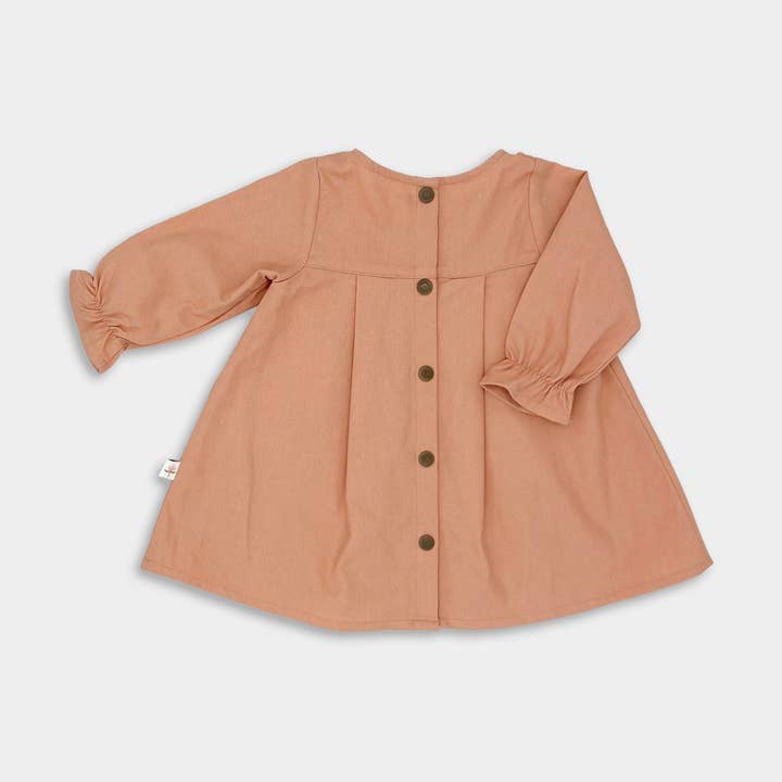 Abito a maniche lunghe in lino - Peony Coral per la vendita all'ingrosso da parte di Lillies Dream