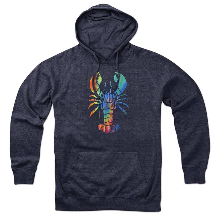 Tie Dye Lobstah Hoodie for wholesale by Chowdaheadz