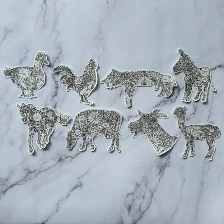 Barnyard Pals Stick and Stitch Pack for wholesale by Nest Embirdery