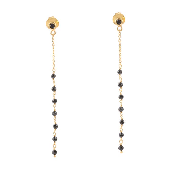 Black Onyx Strand Earrings for wholesale by Indie-Pendant
