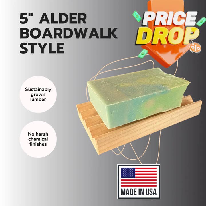 5" natural wood soap dish for tall skinny soaps for wholesale by Howells Wood Products