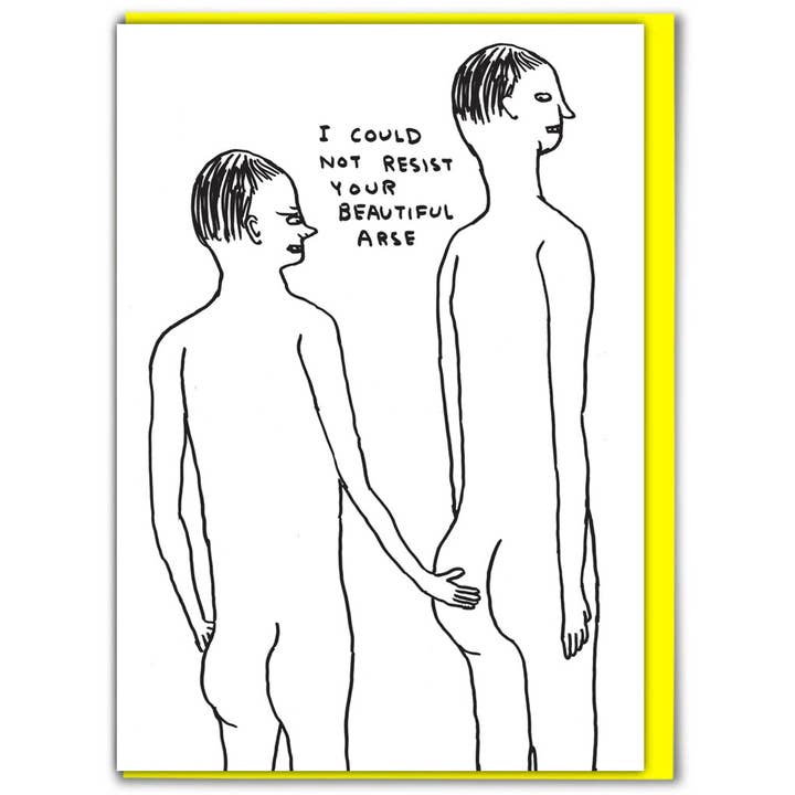 David Shrigley x Brainbox Candy - Wholesale Everyday Greeting Card - Funny Greetings Card By David Shrigley - Beautiful Arse