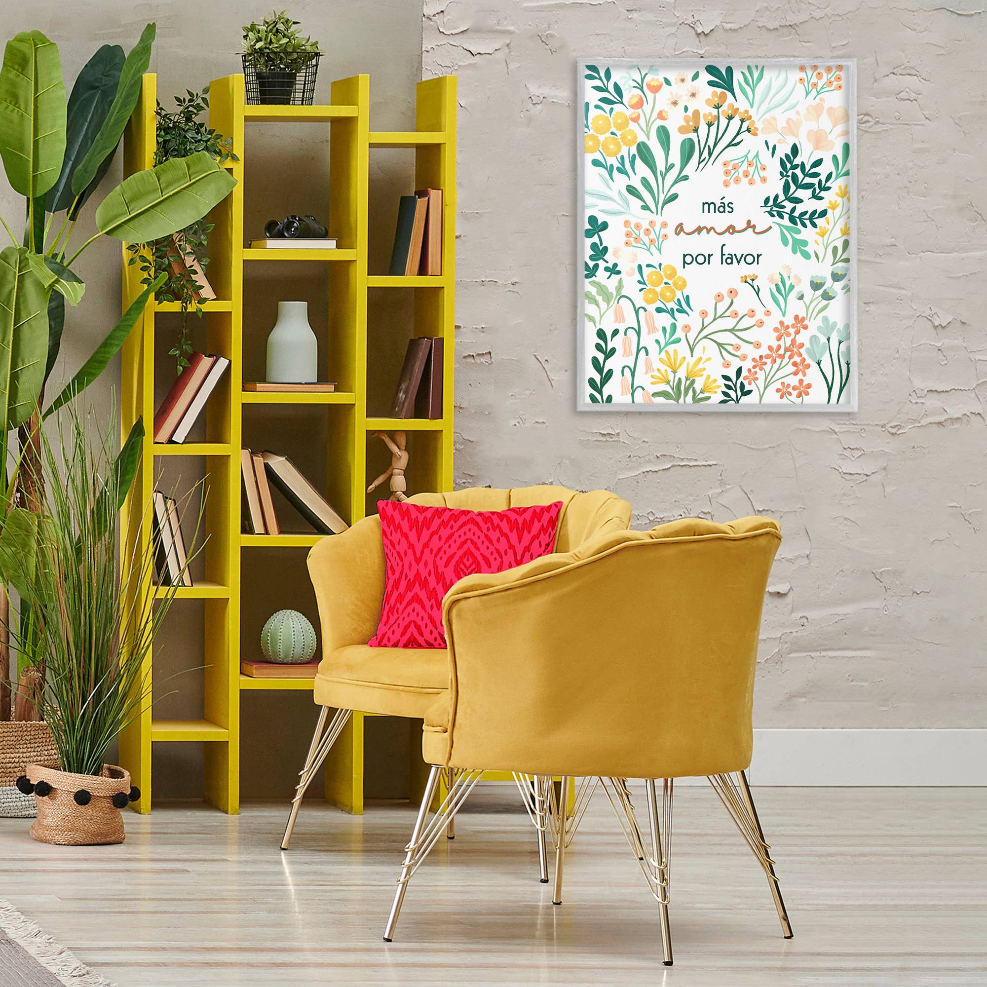 Stupell Industries – wholesale Väggdekor - Barn och baby – More Love Por Favour Blommor Framed Giclee Art24