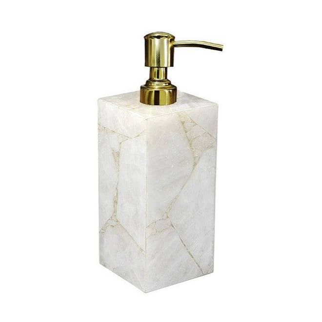 Milky White Quartz Lotion Pump for wholesale by ETEREO New York