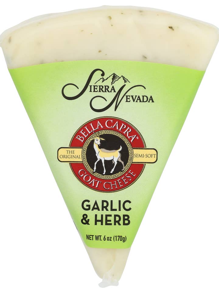 Semi-Soft Goat Cheese, Garlic & Herb 8/ 6 Oz Wedges for wholesale by Sierra Nevada Cheese Company