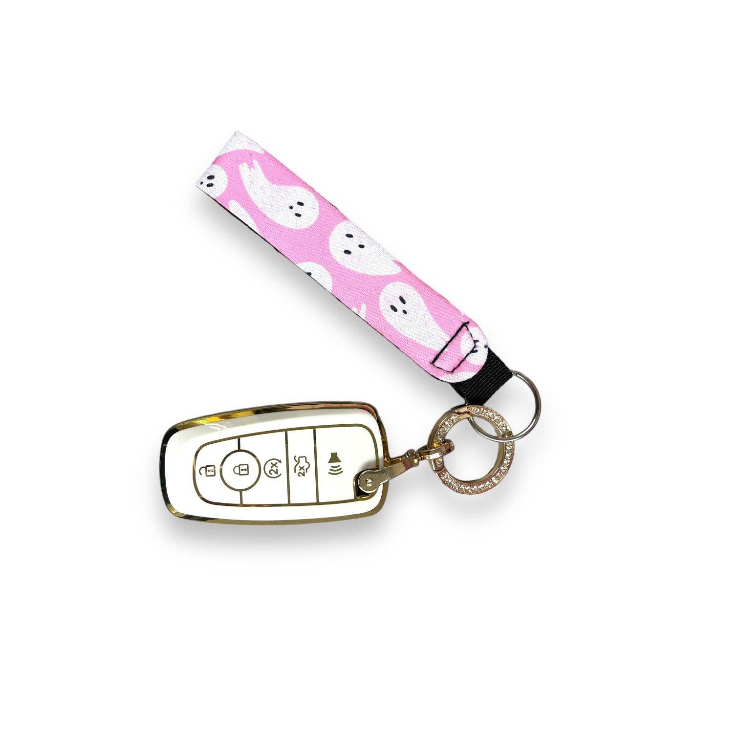 Drink Handlers - Wholesale Keychain - Women's - Pink Ghost Wristlet Keychain