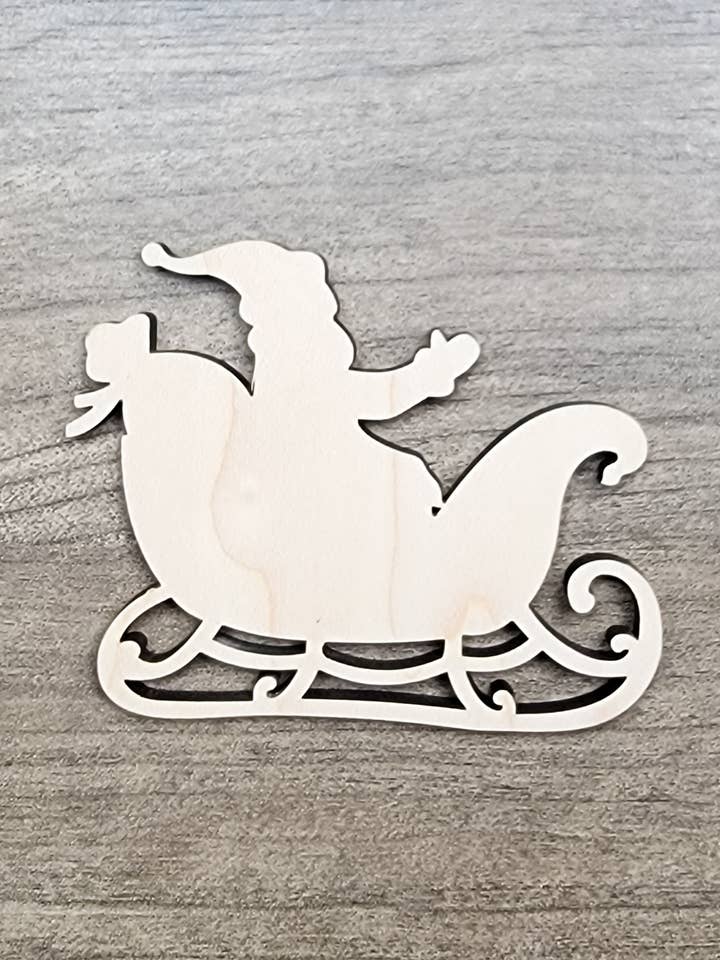 Santa's Sleigh Wood Shape DIY Cutouts Craft for Sign making for wholesale by KobasicCreations