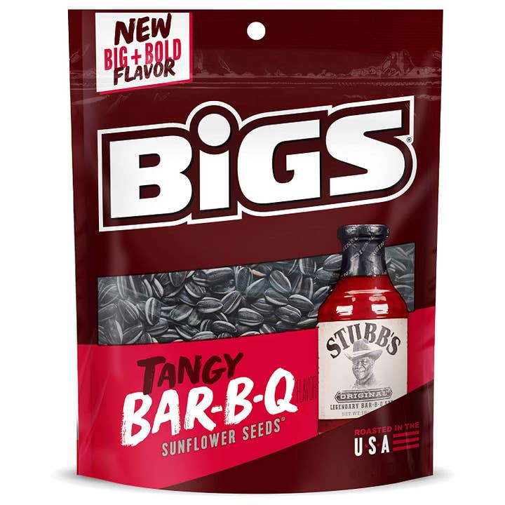 Shop The King - Wholesale Seeds/Kernels - BIGS Stubb's Bar-B-Que Sunflower Seeds, 5.35 oz Bag