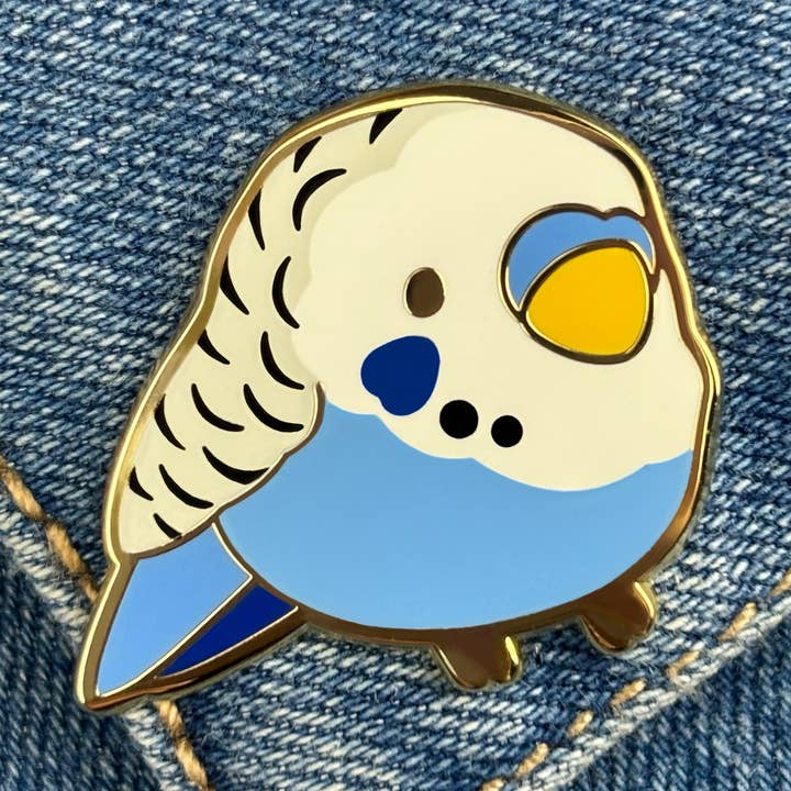 Blå Budgie emaljestift for engroshandel hos PINSTACHIIO