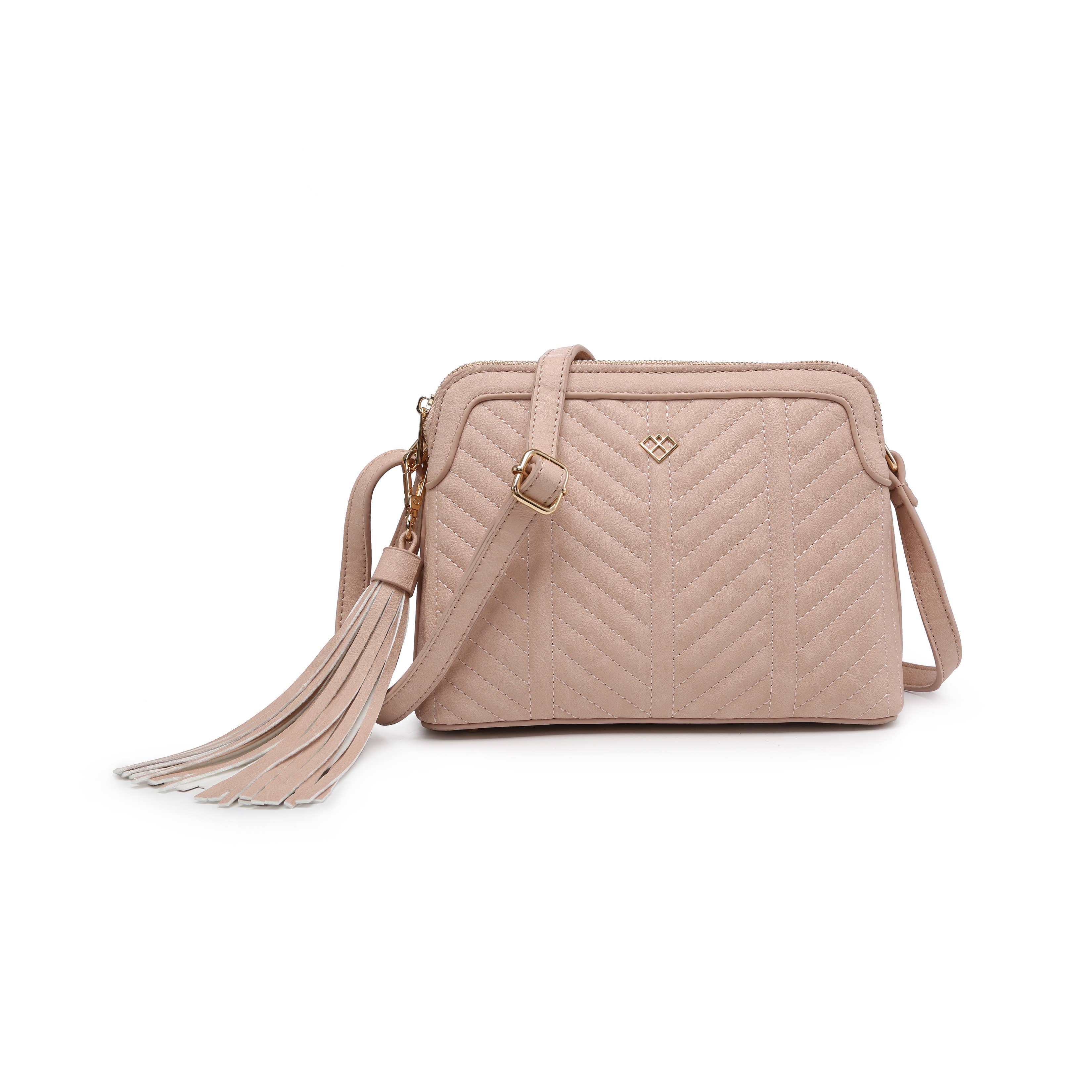 Papaya Fashion Ltd – wholesale Crossbody bag – Women's – CC022-Tassel Two Zip Top Compartments Cross Body Bag3