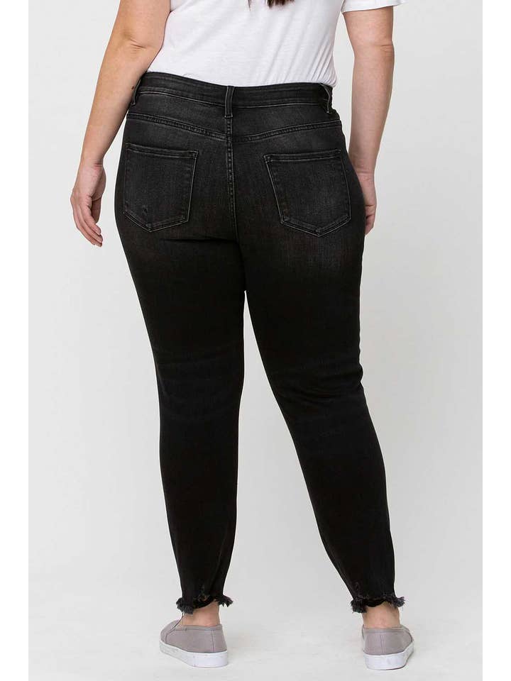 NACHT-REFLEXION PLUS SIZE HIGH RISE BUTTON FLY SKINNY JEANS V2125SHC-P für den Großhandel auf Faire