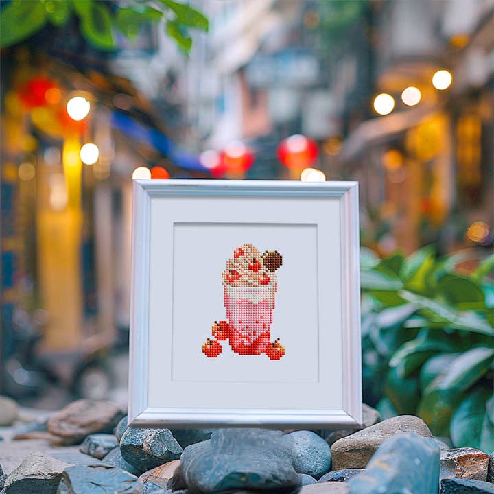 Paint Your Numbers - Wholesale DIY Craft Kit - 12 Assorted Drink Diamond Paintings - Set 25