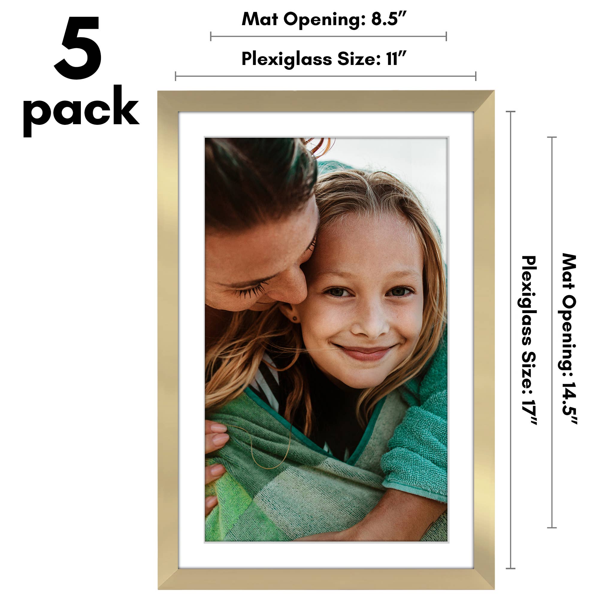 Americanflat - Wholesale Picture Frame - Americanflat 5 Pack Picture Frames With Mat Plexiglass Cover21