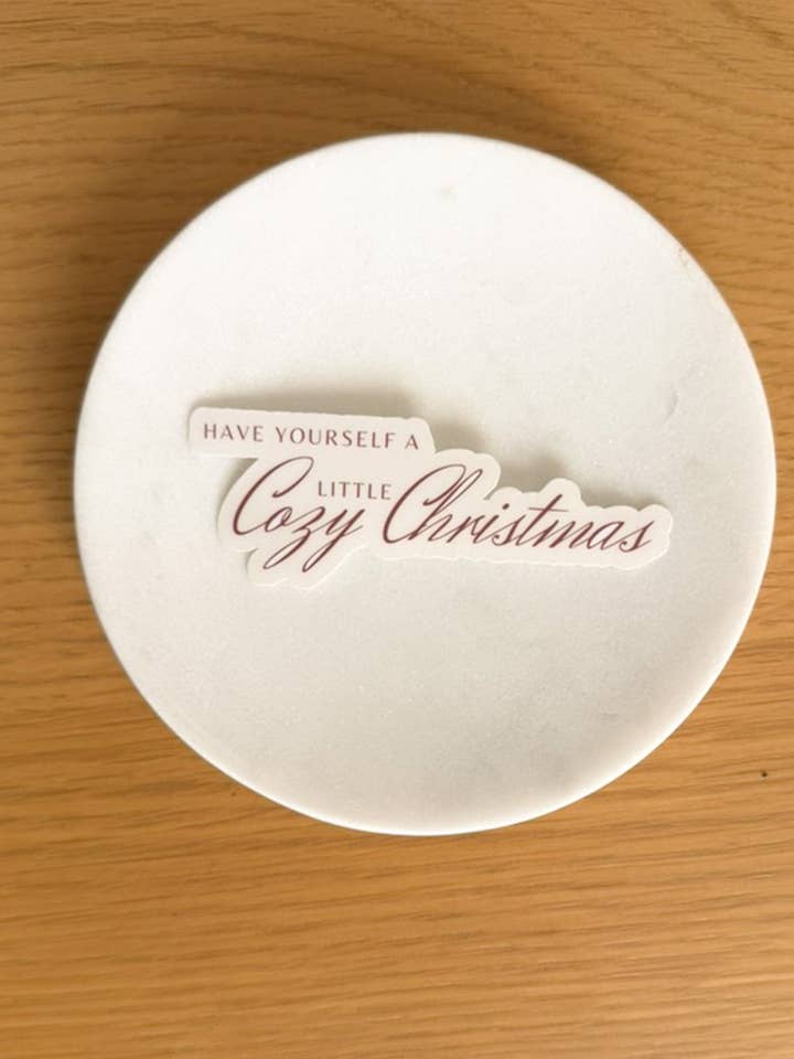 Cozy Little Christmas Sticker for wholesale by The Tiny Bookshelf