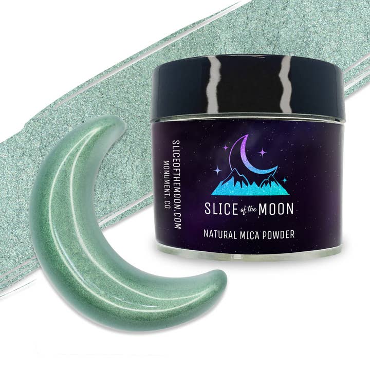 Poudre de mica vert mer | Pigment minéral naturel pour la vente par Slice of the Moon