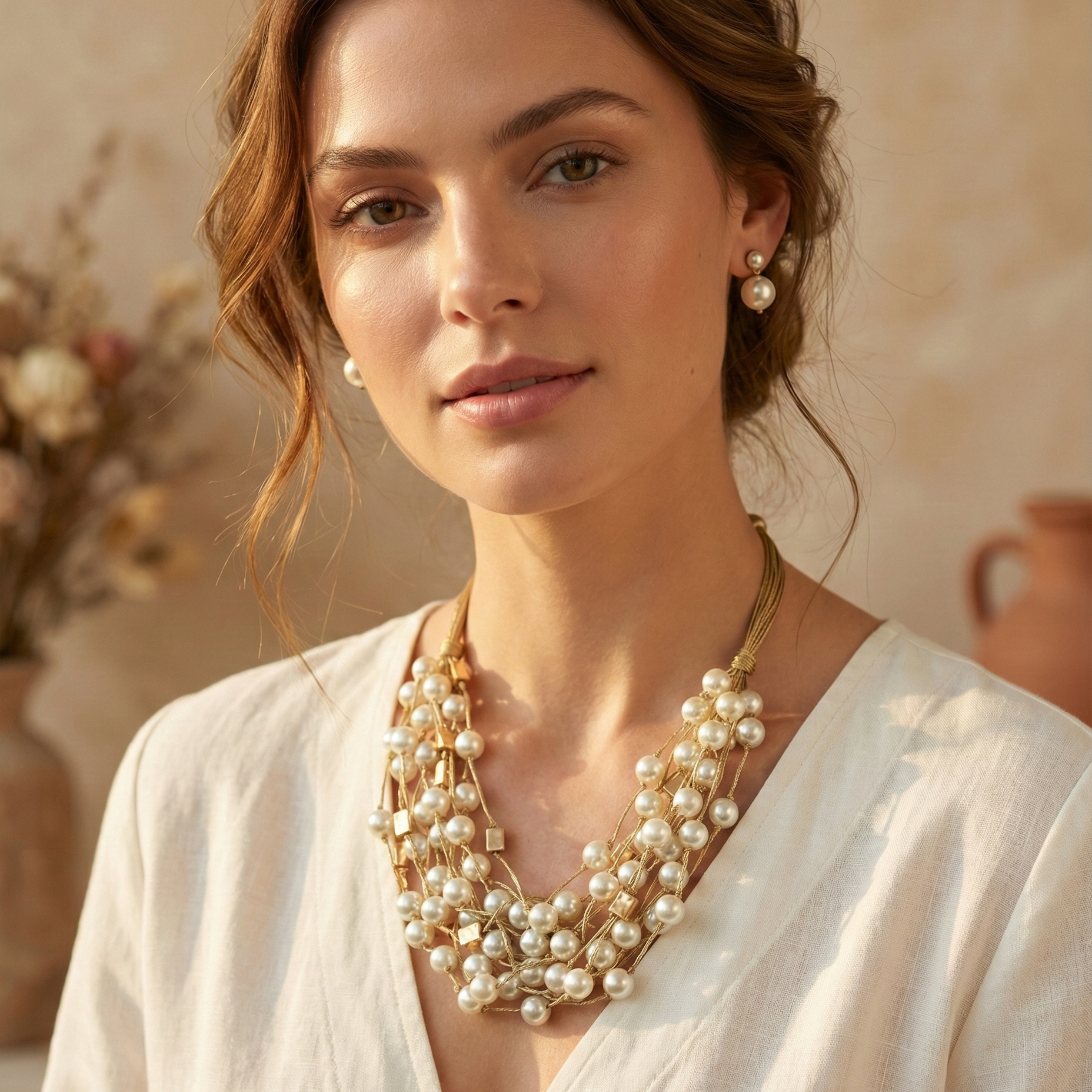 Bijoux Envie Statement Jewelry - Wholesale Beaded/Pearl Necklace - Coastal Chunky Pearl Necklace | Handmade Statement Jewelry1