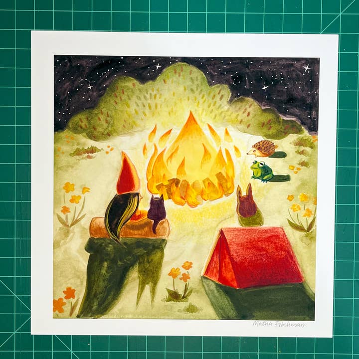 Campfire Art Print for wholesale by Masha Fikhman Art