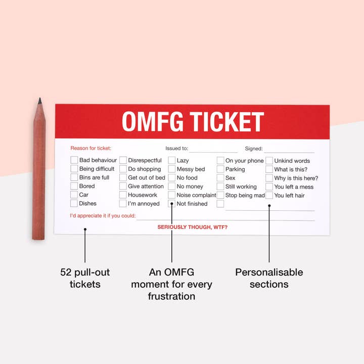 Cupidly - Wholesale Book - Adult - Little Ticket Book Of OMFG | Funny Mood Cards For Venting