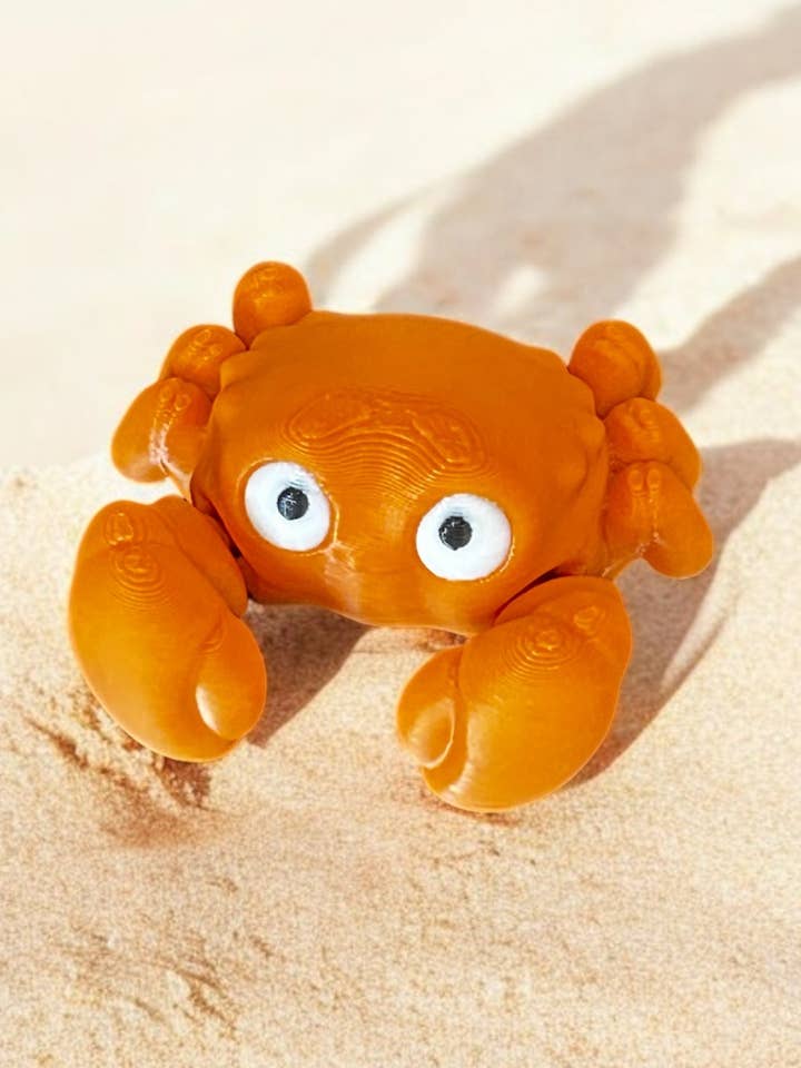 Mini crab fidget toy articulated 3D printed pocket pet for wholesale by 3D in Paradise