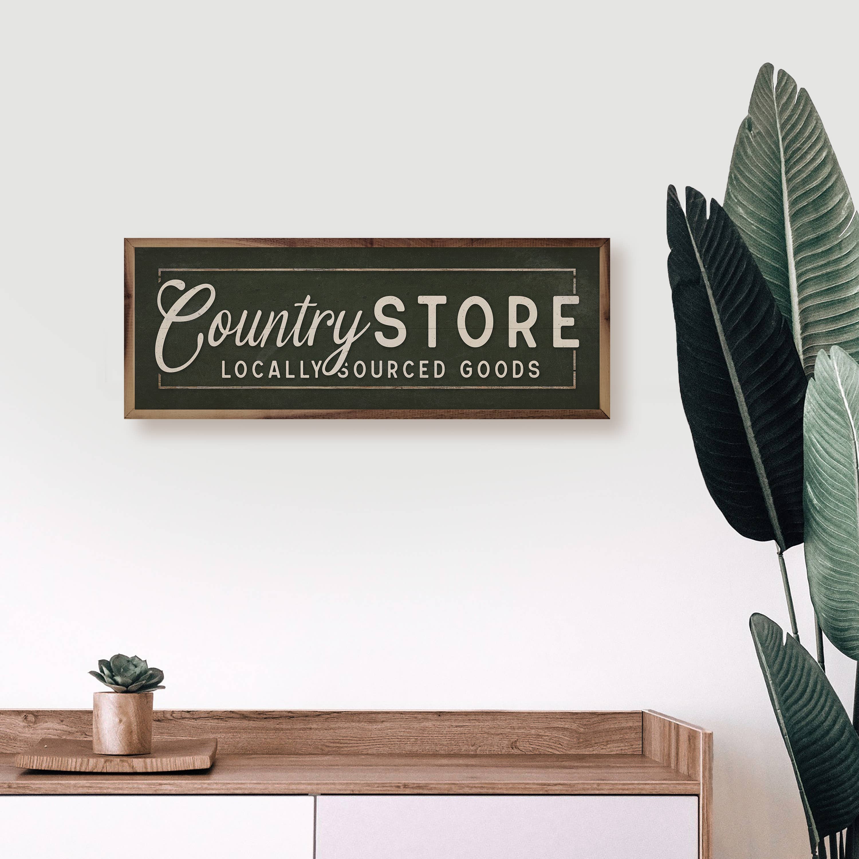 Kendrick Home - Wholesale Sign - Country Store Locally Sourced Goods Border Green1