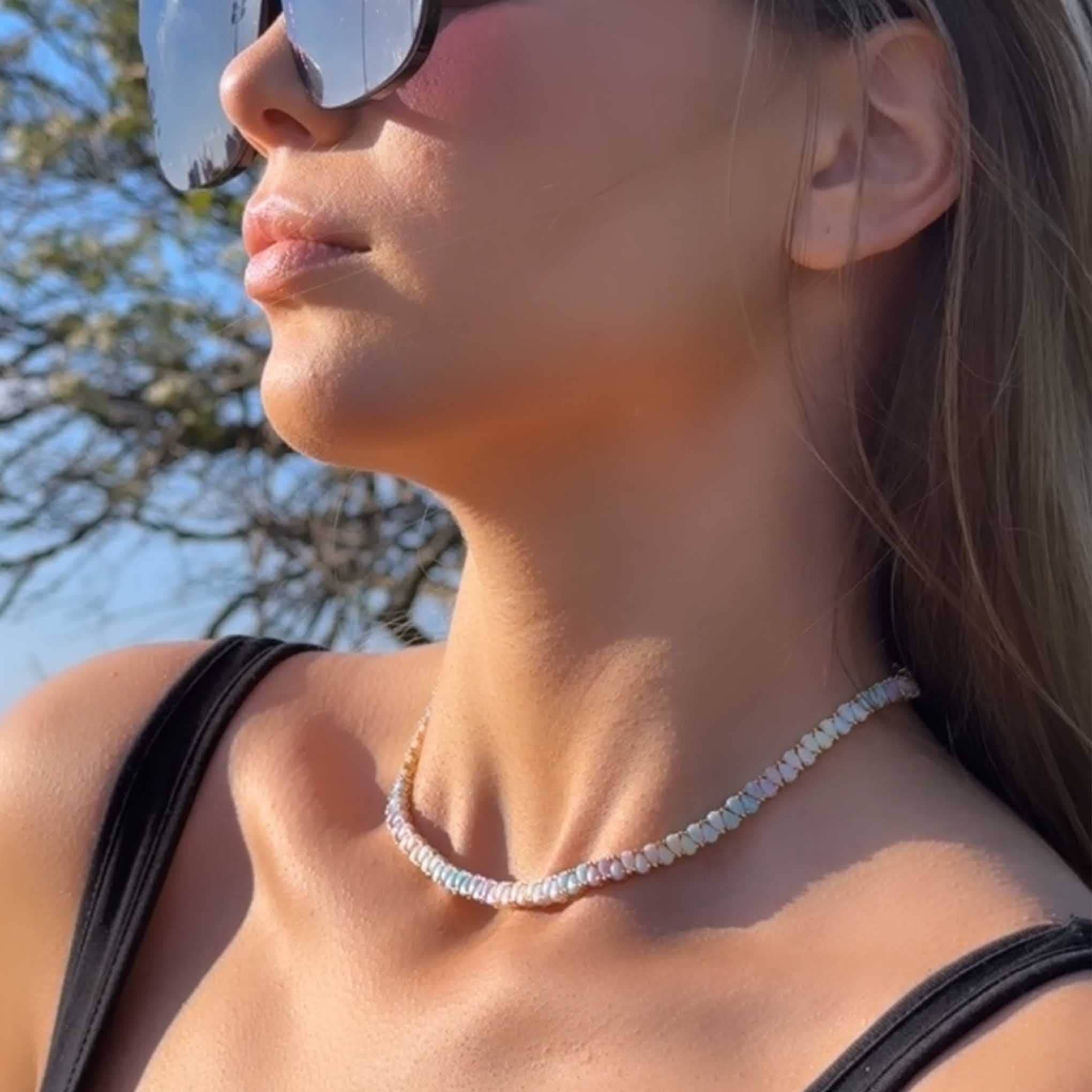 La Kaiser – Colar de elos e correntes por atacado – Colar de Ténis Opal Dancing Dreams4