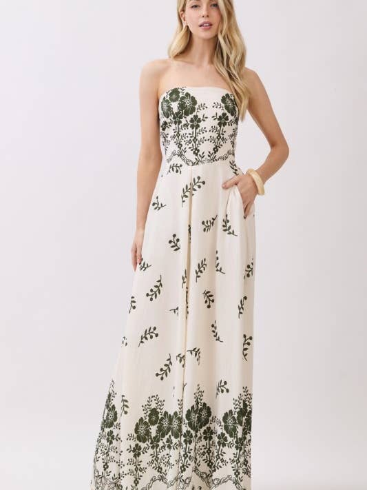 Tuta a tubo con stampa a bordo intrecciato da donna per la vendita all'ingrosso da parte di Pink Irene Wholesale